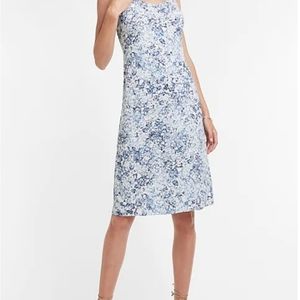 Marble Print V-Neck Slip Dress